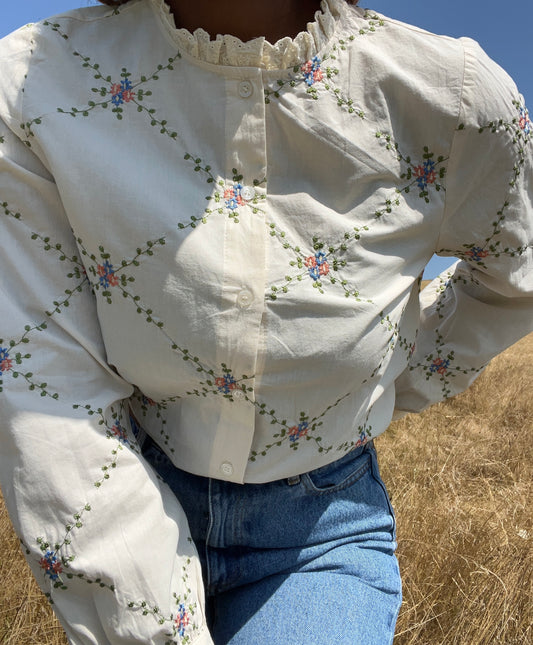 🌾Céleste 🌾 blouse brodée